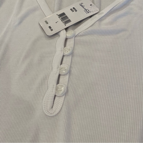 Splendid White Ribbed Tee - Picture 7 of 9